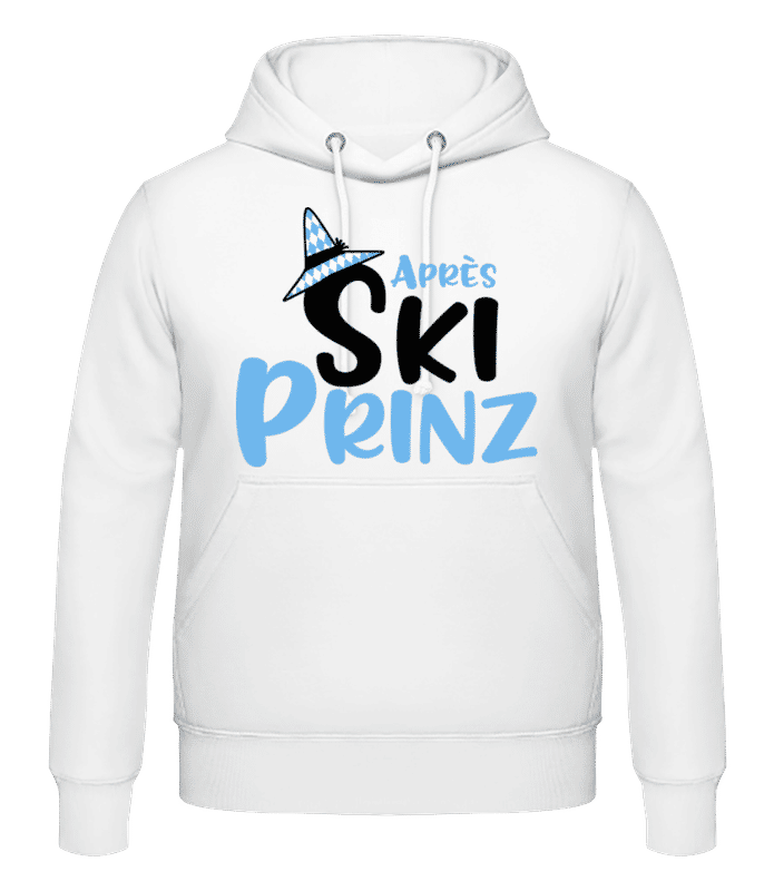 Vorschau: Après Ski Prinz - Männer Hoodie - Weiß - Vorne
