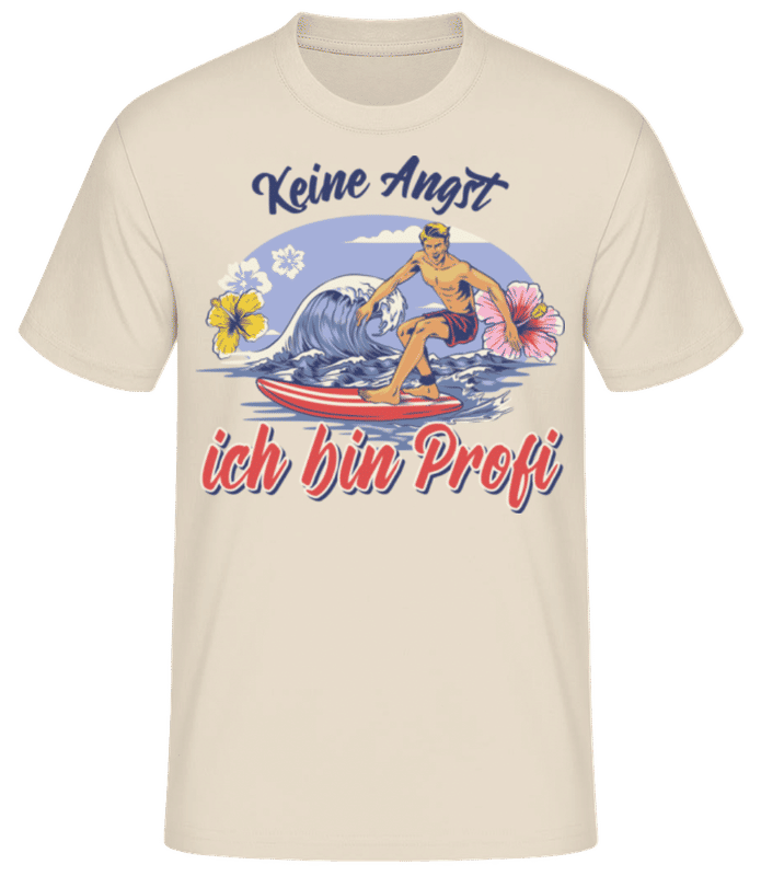 Vorschau: Keine Angst Ich Bin Profi - Männer Basic T-Shirt - Creme - Vorne