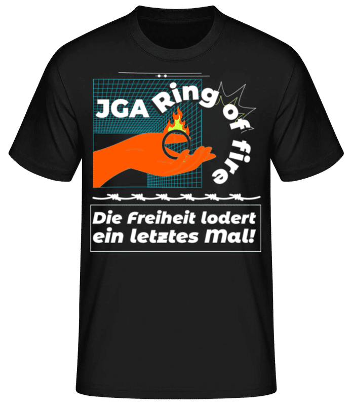 Vorschau: JGA Ring Of Fire - Männer Basic T-Shirt - Schwarz - Vorne