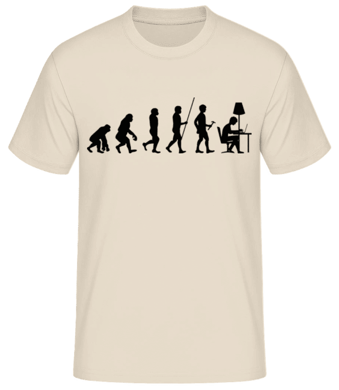 Preview: Evolution Of Office Workers - Men's Basic T-Shirt - Cream - Front