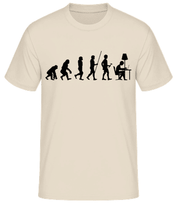 Evolution Of Office Workers - Men's Basic T-Shirt - Cream - Front