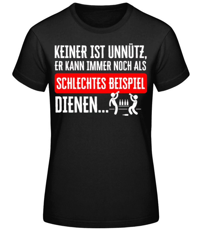 Vorschau: Keiner Ist Unnütz - Frauen T-Shirt B&C - Schwarz - Vorne
