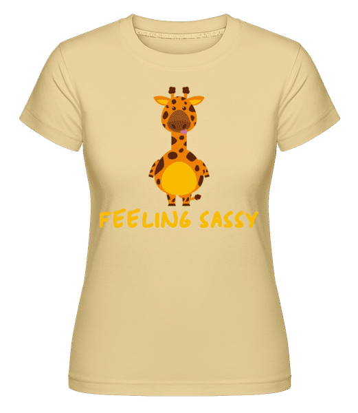 Preview: Giraffe Feeling Sassy -  Shirtinator Women's T-Shirt - Yellow - Front