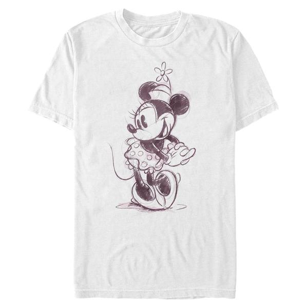 Aperçu: Disney Classics - Mickey Mouse - Minnie Mouse Sketchy Minnie - Homme T-shirt - Blanc - Devant