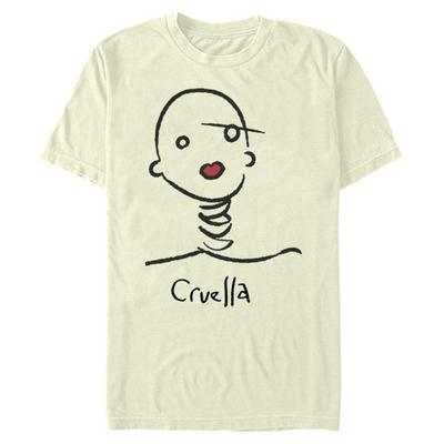 Disney Classics - Cruella - Doodle Cruella - Men's T-Shirt - Cream - Front