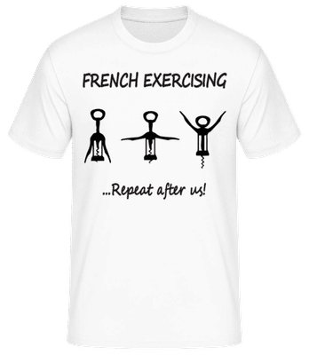 francúzsky Cvičenie - Pánske basic tričko - Biela - Predné