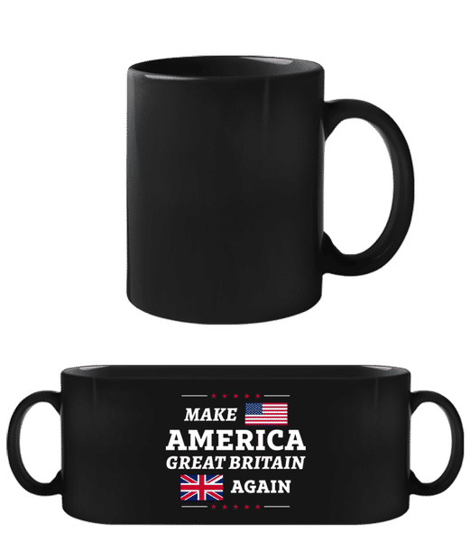 Vorschau: Make America Great Britain Again Funny - Schwarze Tasse - Schwarz - Vorne