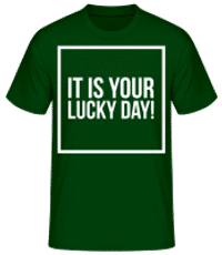It Is Your Lucky Day Logo - Camiseta básica para hombre - Verde botella - delante