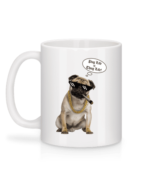 Aperçu: Pug Life Thug Life - Mug en céramique blanc - Blanc - Derrière