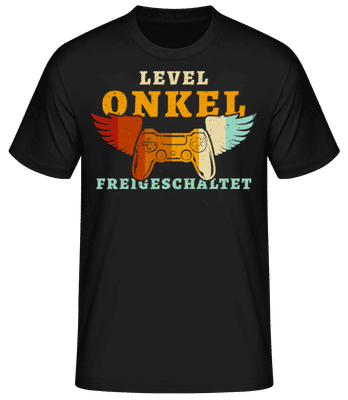 Level Onkel - Männer Basic T-Shirt - Schwarz - Vorne