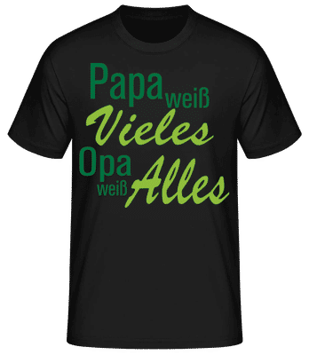 Opa Weiß Alles - Männer T-Shirt B&C - Schwarz - Vorne