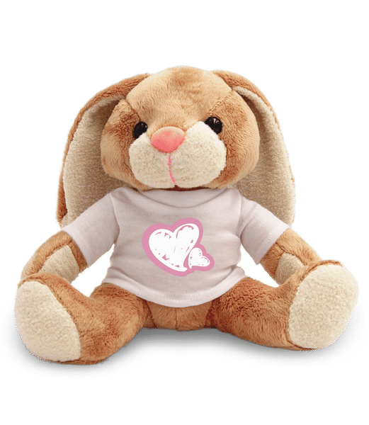 Vorschau: Pink Hearts - Hase - Weiß - Vorne