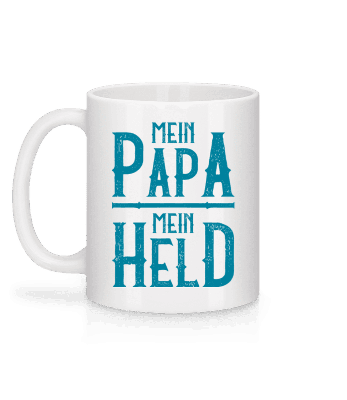 Vorschau: Mein Papa Mein Held - Tasse - Weiß - Hinten