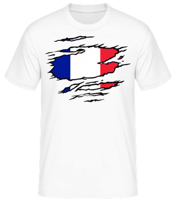 Drapeau mûré France - T-shirt standard Homme - Blanc - Devant