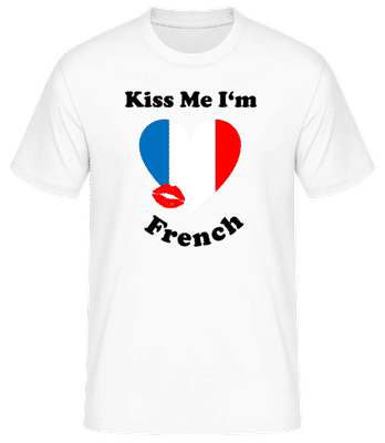 Kiss Me I'm French - T-shirt standard Homme - Blanc - Devant
