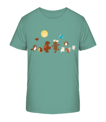 Baby Tiere Party - Kinder Bio T-Shirt Stanley Stella 2.0 - Blaugrün - Vorne