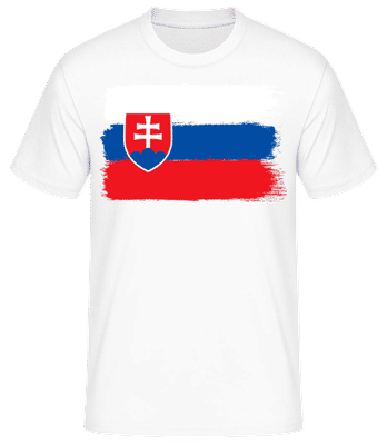 Slovenská Vlajka - Pánske basic tričko - Biela - Predné