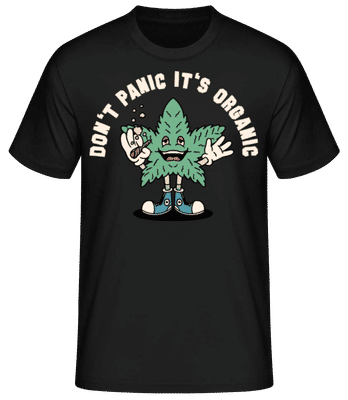 Don't Panic It's Organic - Männer Basic T-Shirt - Schwarz - Vorne