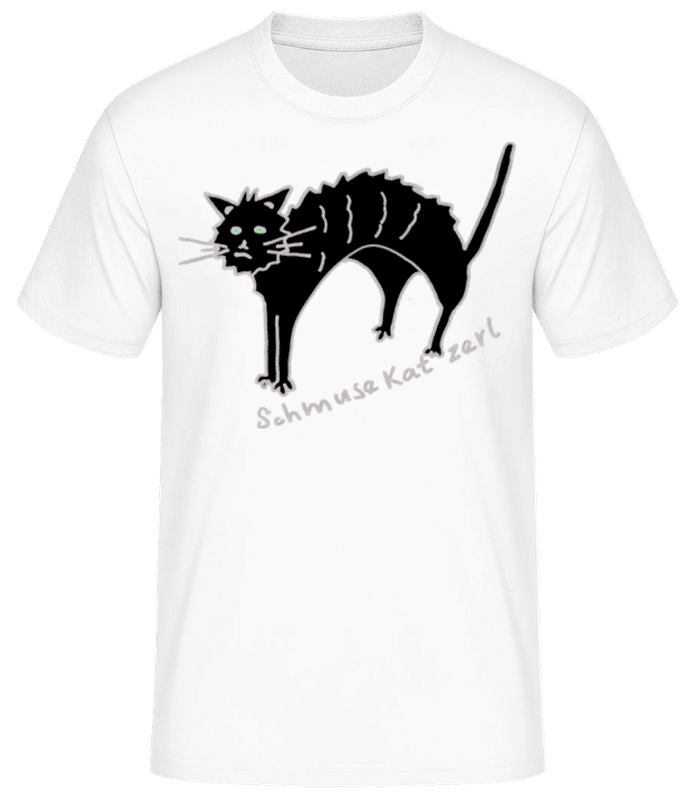 Vorschau: Schmuse Katzerl - Männer Basic T-Shirt - Weiß - Vorne