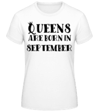 Queens sa rodia v septembri - Dámske basic tričko - Biela - Predné