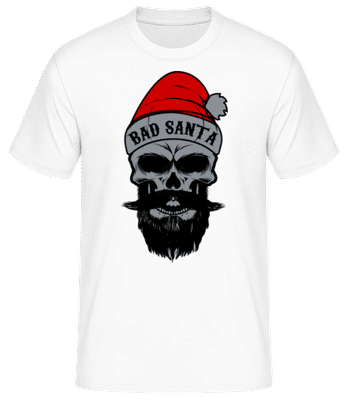 Bad Santa Skull Beard - Men's Basic T-Shirt - White - Front
