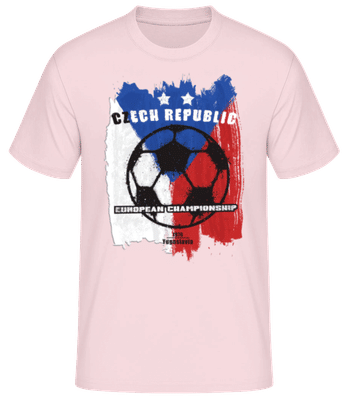Fußball Tschechien Fahne - Männer T-Shirt B&C - Rosa - Vorne