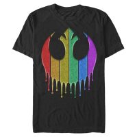 Star Wars - Classic Rainbow Sparkle Rebel Drip - Gay Pride - Männer T-Shirt - Schwarz - Vorne