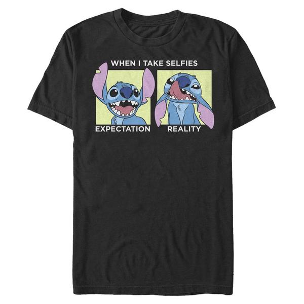 Aperçu: Disney - Lilo & Stitch - Stitch Selfie - Homme T-shirt - Noir - Devant