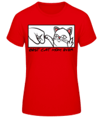 Best Cat Mom Ever - Dámske basic tričko - Červená - Predné