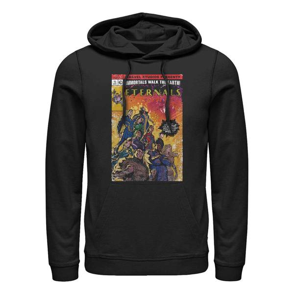 Aperçu: Marvel - Eternals - Photo de groupe Vintage Style Comic Cover - Unisex Sweat à capuche - Noir - Devant