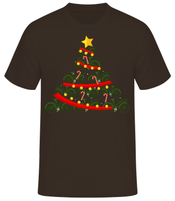 Fahrrad Weihnachtsbaum - Männer Basic T-Shirt - Braun - Vorne
