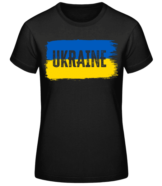 Aperçu: Ukraine Coup De Pinceau - T-shirt standard Femme - Noir - Devant