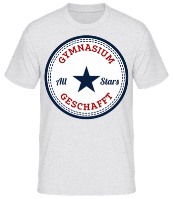 Gymnasium Geschafft Template - Männer T-Shirt B&C - Grau meliert - Vorne