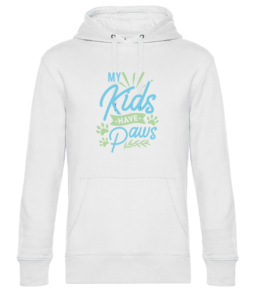 Aperçu: My Kids Have Paws - Sweat à capuche premium Unisexe - Blanc - Devant