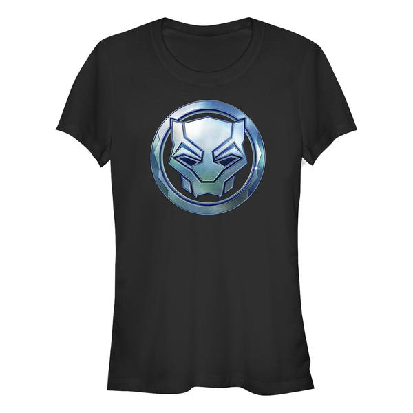 Aperçu: Marvel - Panthère noire Wakanda pour toujours - Logo Black Panther Sigil Metal - Femme T-shirt - Noir - Devant