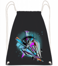 Geometry Graffiti - Drawstring batoh so šnúrkami - Čierna1 - Predné