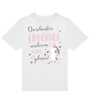 Einhorn Geboren In Juni - Kinder T-Shirt B&C - Weiß - Vorne
