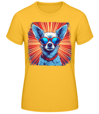 Chihuahua Hippie Look - Camiseta básica de mujer - Amarillo dorado - delante