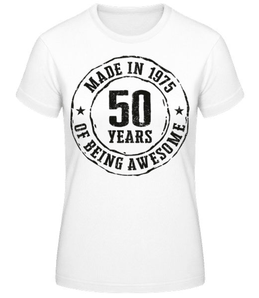Vorschau: Made In 1975 - Frauen Basic T-Shirt - Weiß - Vorne