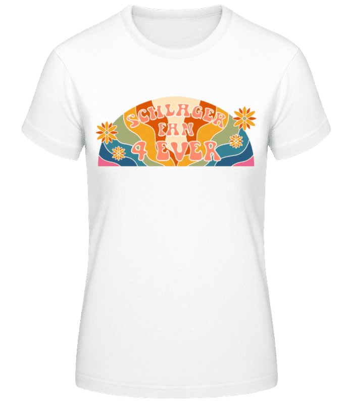Vorschau: Schlager Fan 4 Ever - Frauen Basic T-Shirt - Weiß - Vorne