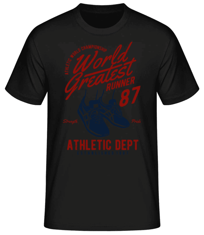 Náhled: World Greatest Runner - Pánské basic tričko - Černá - Napřed