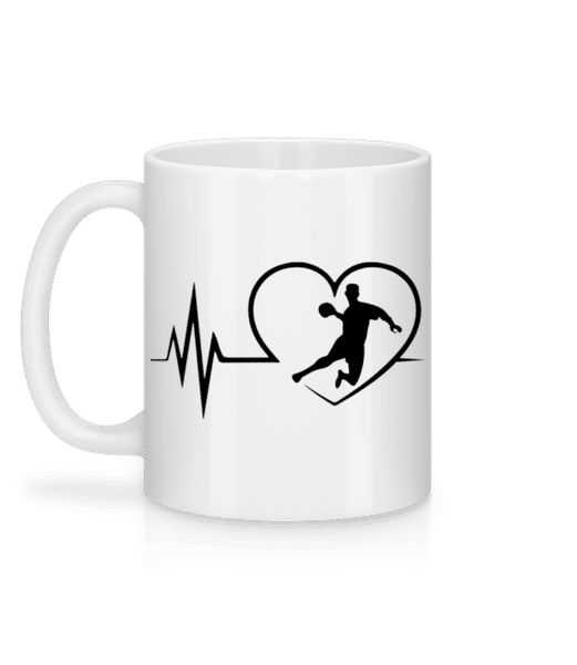 Aperçu: Pulsation Handball - Mug en céramique blanc - Blanc - Derrière