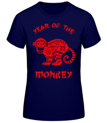 Chinese Zodiac Year Of The Monkey - Dámské basic tričko - Namořnická modrá - Napřed
