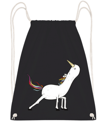 Yoga Licorne Étirée - Sac à dos Drawstring - Noir - Vorn