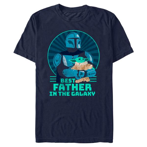 Aperçu: Star Wars - The Mandalorian - Mando & Child Best Father - Father's Day - Homme T-shirt - Bleu marine - Devant
