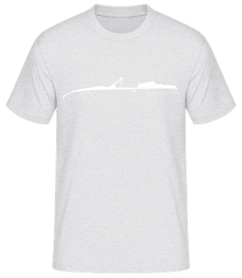 'Porsche 968 Cabriolet' Silhouette - T-shirt standard Homme - Gris chiné - Devant