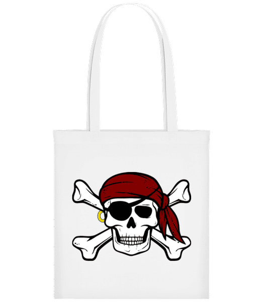 Aperçu: Pirate Tête De Mort - Tote Bag - Blanc - Devant