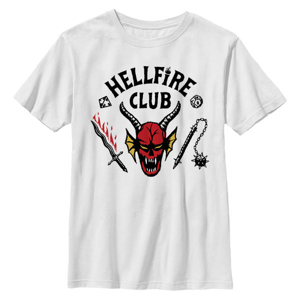 Aperçu: Netflix - Stranger Things - Hellfire Club - Enfant T-shirt - Blanc - Devant
