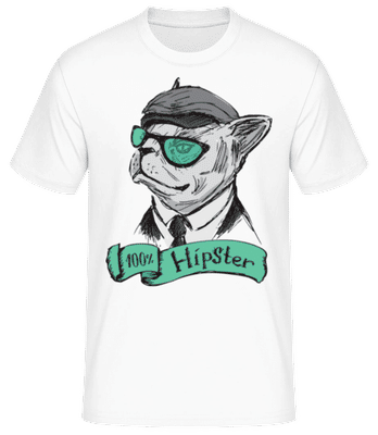 100% Hipster Hund - Männer Basic T-Shirt - Weiß - Vorne