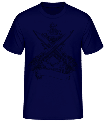 Kreuz Schwerter - Männer T-Shirt B&C - Marine - Vorne